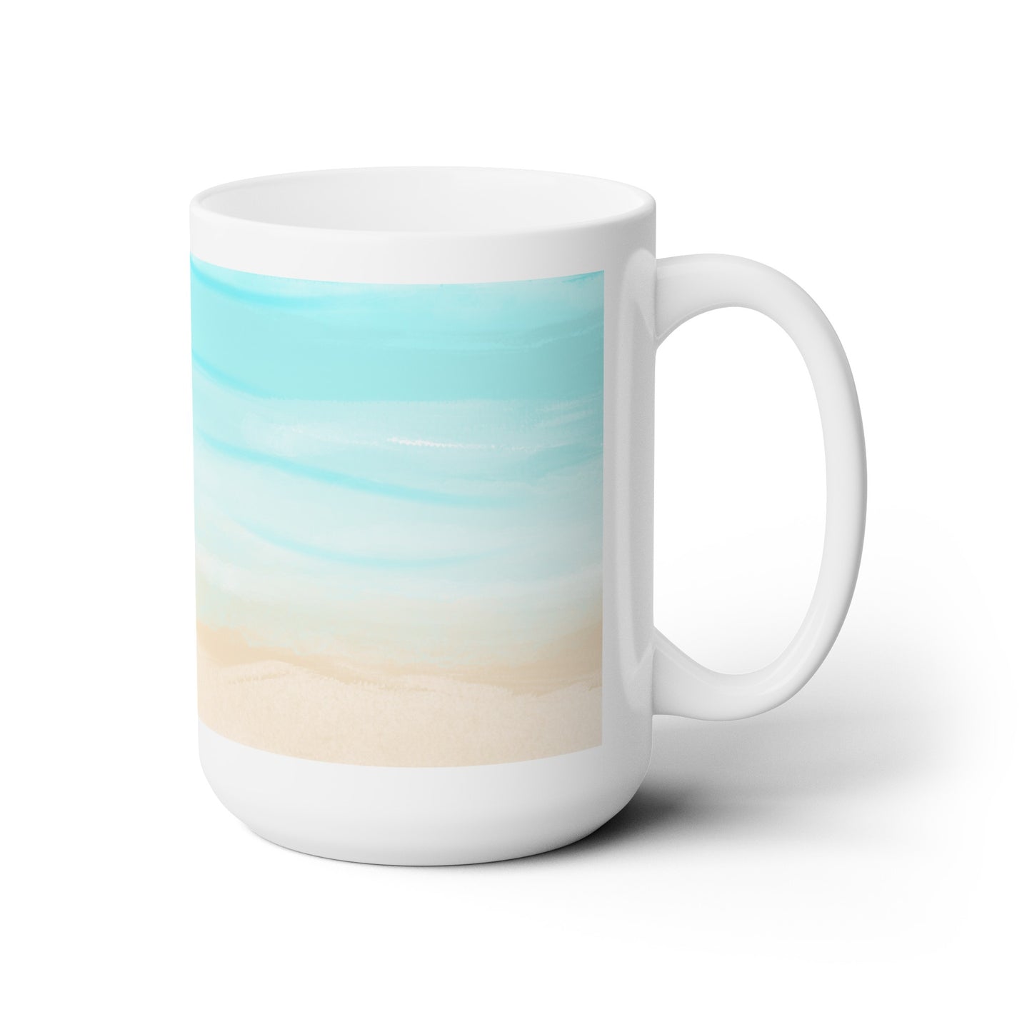 Coastal Themed Ceramic Mug, 15oz