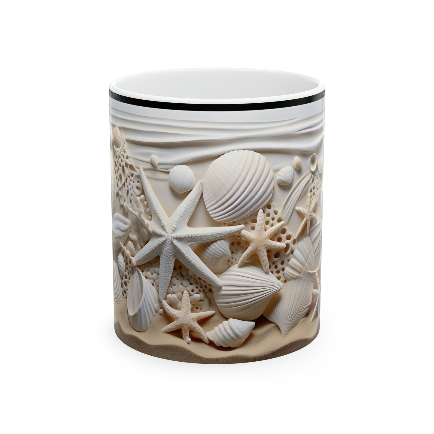 Seashell Ceramic Mug, 11 oz