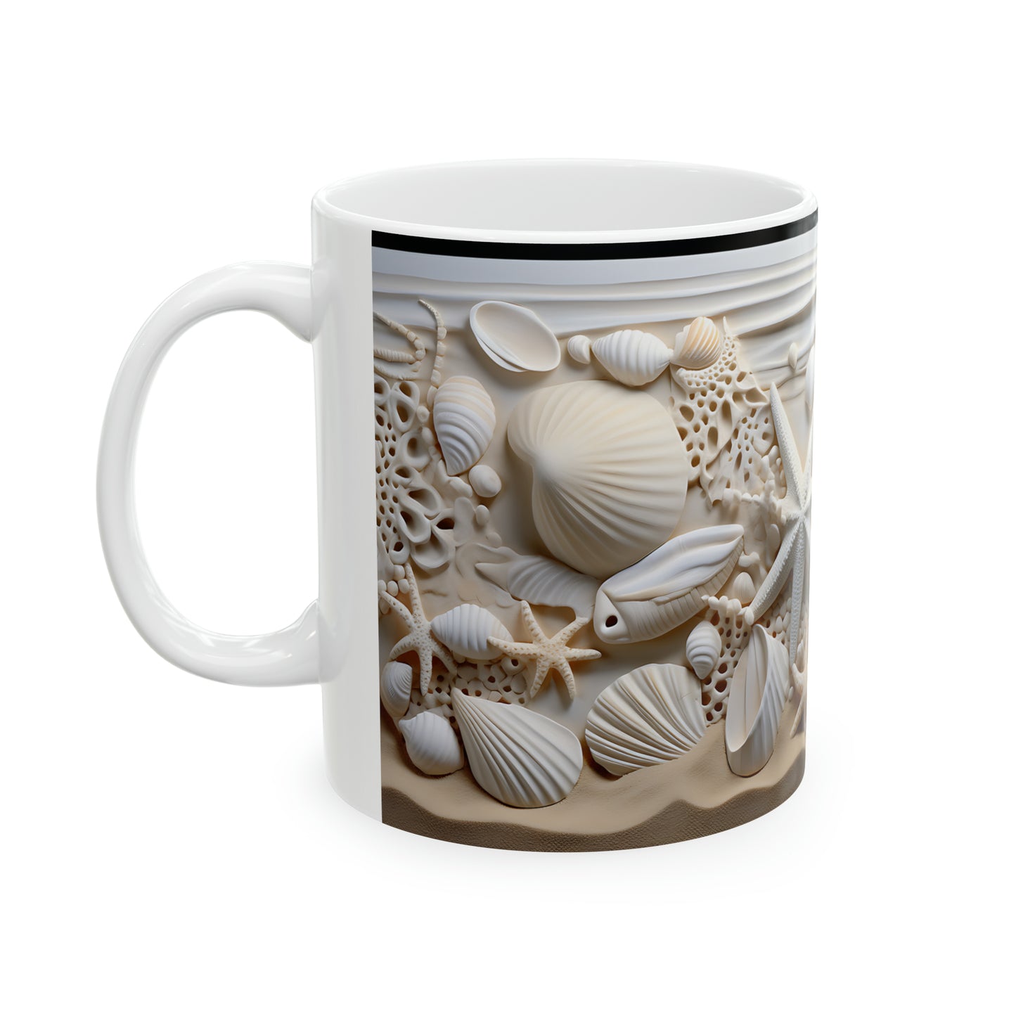Seashell Ceramic Mug, 11 oz